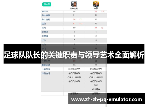 足球队队长的关键职责与领导艺术全面解析 足球队队长的关键职责与领导艺术全面解析